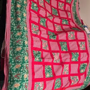 Large patchwork Christmas tablecloth 94”x54”